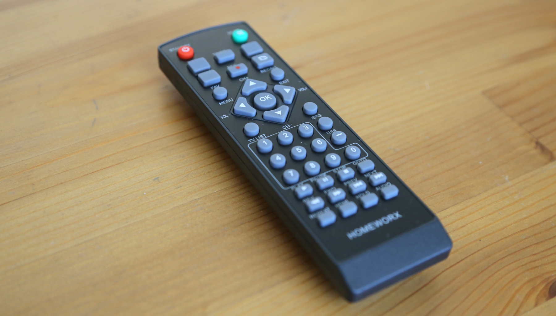 The remote control for the Mediasonic HOMEWORX HW130STB