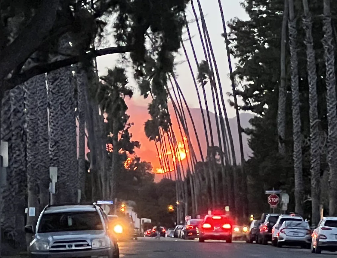 Palisades fire, view from my street