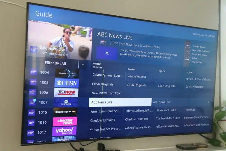 Samsung Q60T channel guide