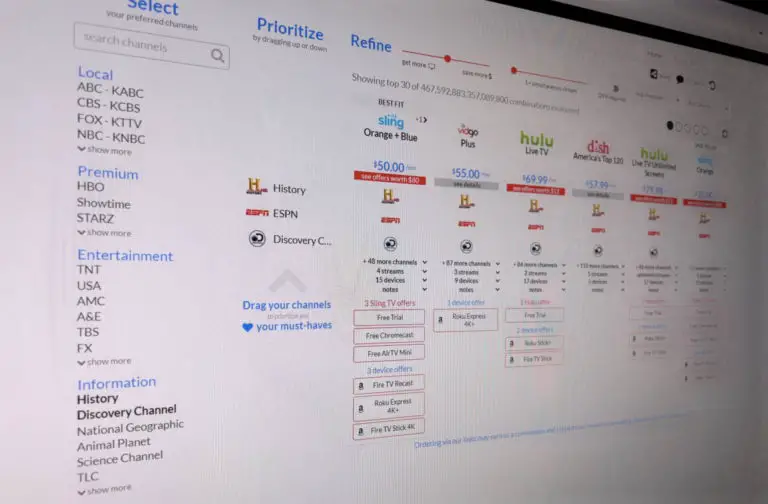 The Streaming TV Service Finder at DisableMyCable.com